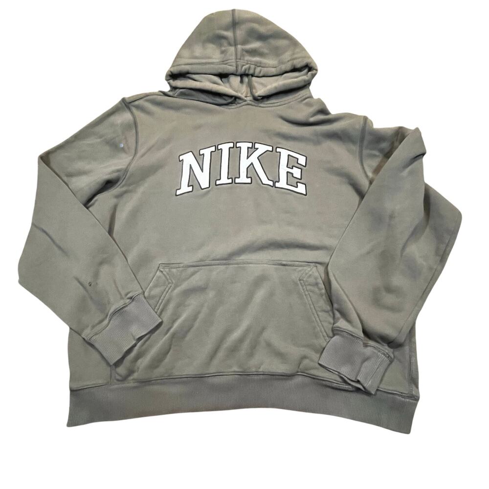 Nike Hoodie Men XL Green Pullover Sweatshirt Spell Out Logo Athletic Casual